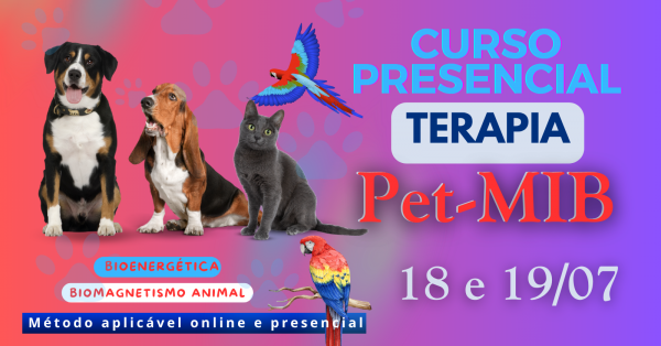 Imagem do evento Terapeuta Pet-MIB - Curso Presencial 18 e 19/07/26 em São Paulo