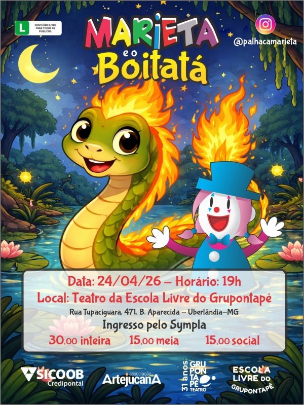 Imagem do evento Show da Marieta e o Boitatá - Teatro infantil