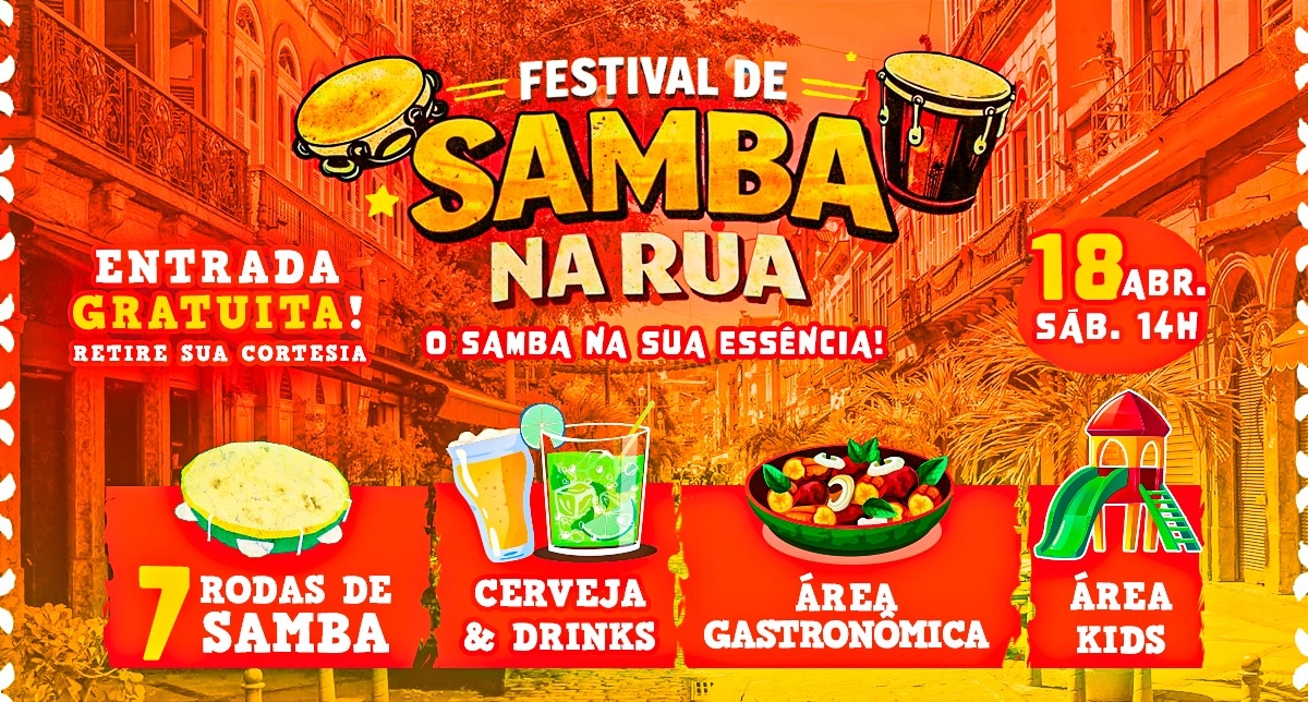 1º FESTIVAL SAMBA NA RUA! 7 Rodas de Samba no Centro do Rio de Janeiro!!!