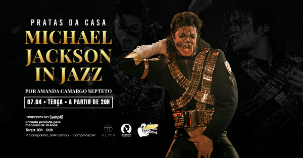Imagem do evento MICHAEL JACKSON IN JAZZ POR AMANDA CAMARGO SEPTETO NO ALMA CAMPINAS | 07.04