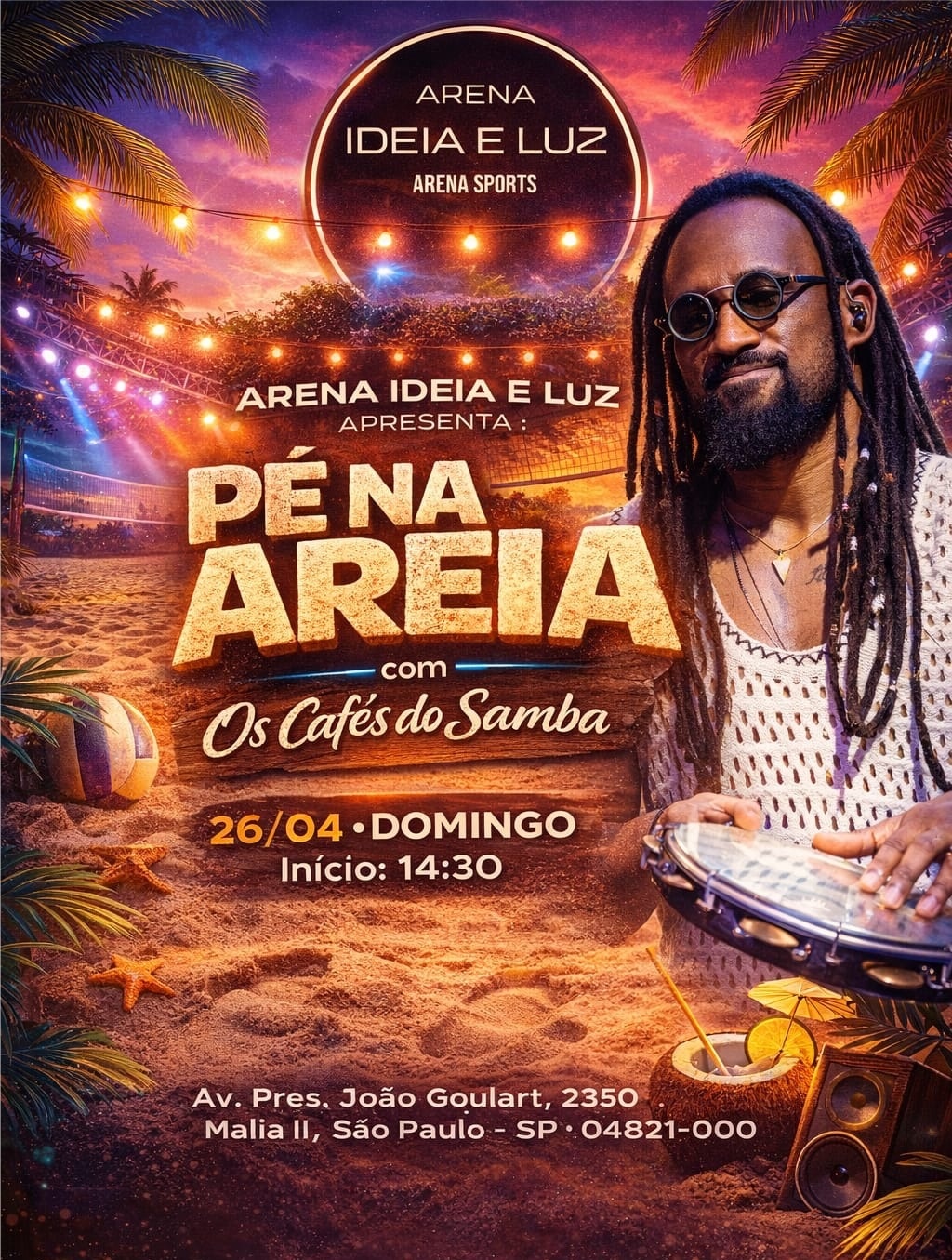 Pé na areia com Os Cafés do Samba - São Paulo, SP