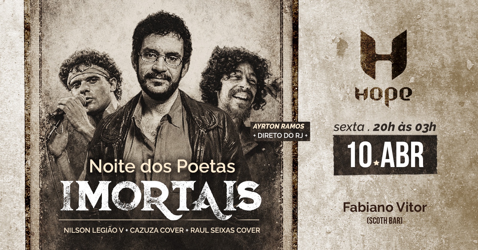 Sexta na HOPE| 10 abril | 20h - Noite dos Poetas Imortais - Betim, MG