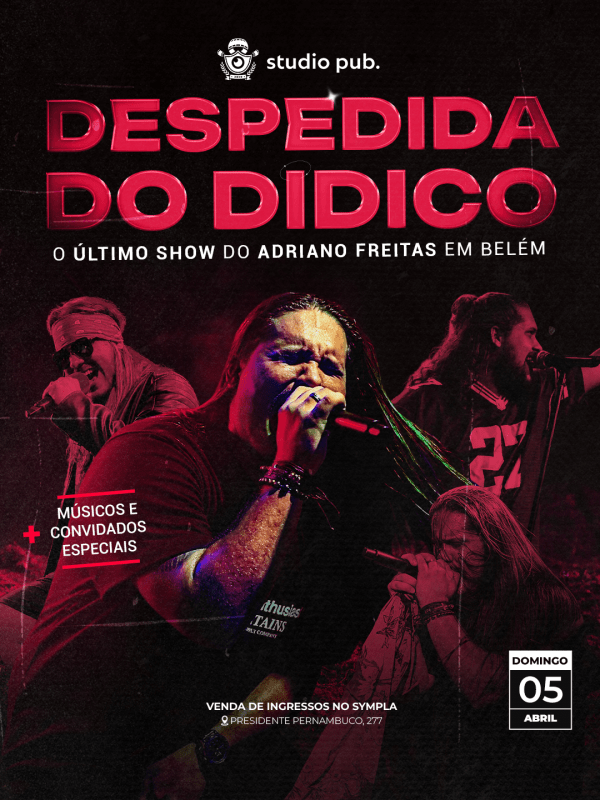 Imagem do evento DESPEDIDA DO DIDICO | ULTIMO SHOW DO ADRIANO FREITAS @StudioPub 05;04