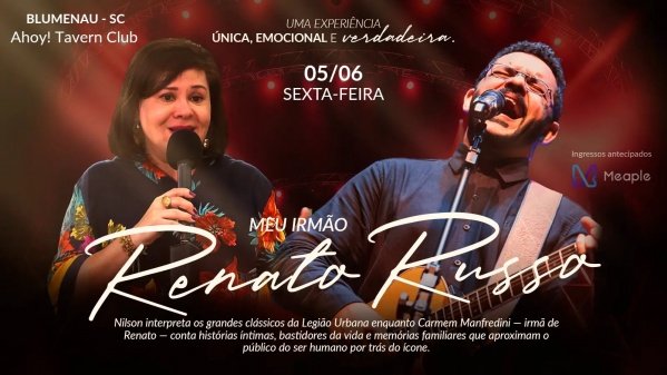 Imagem do evento [RESERVAS DE MESA] MEU IRMÃO RENATO RUSSO no Ahoy! Tavern Club