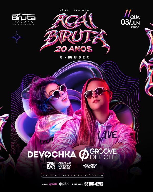 Imagem do evento Açaí Biruta 20 anos DEVOCKA e GROOVE DELIGHT