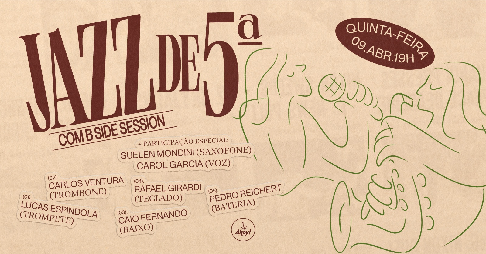 JAZZ DE 5ª no Ahoy! Tavern Club em Blumenau - Sympla