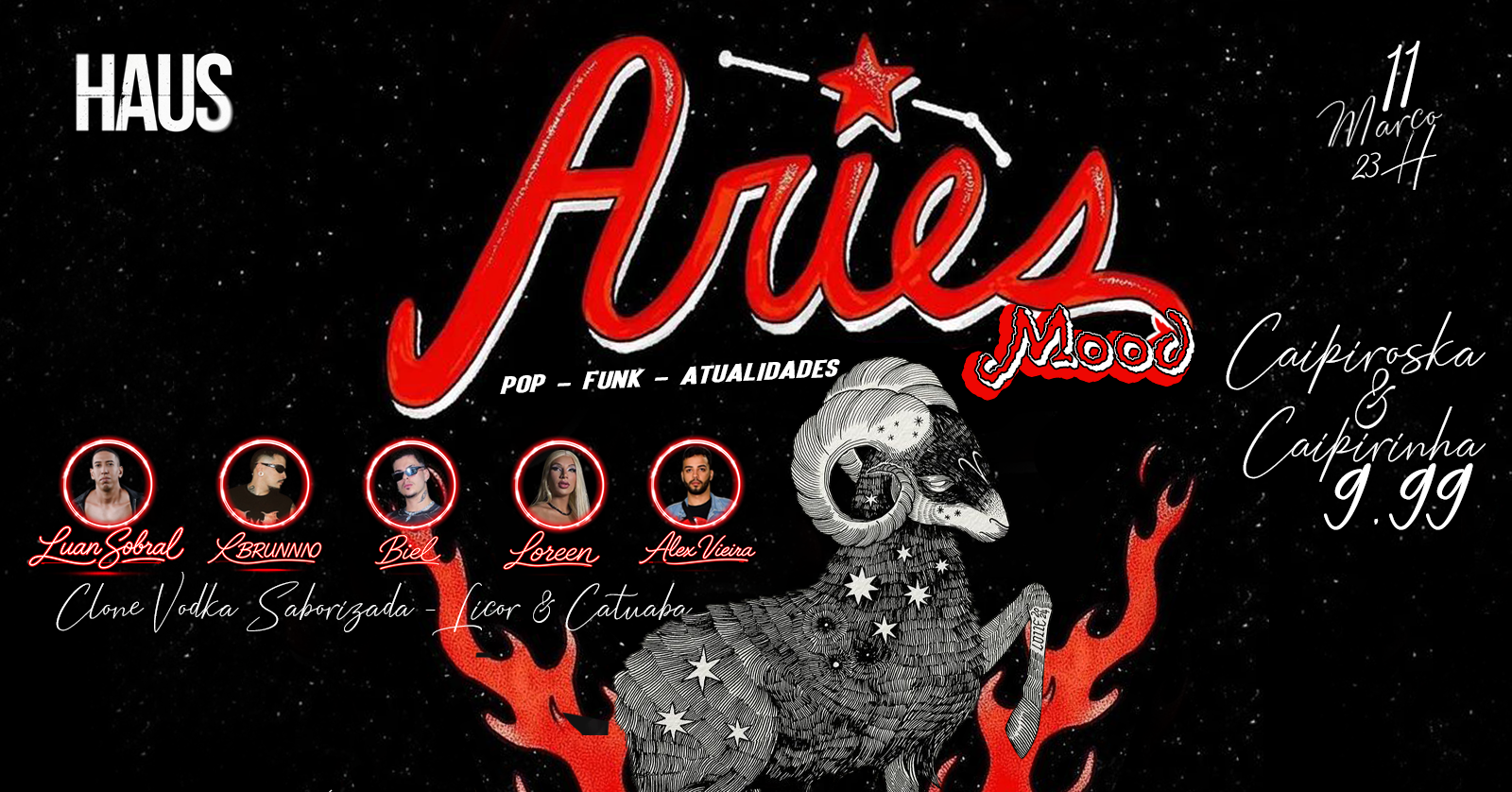 ÁRIES MOOD - SÁBADO 11 DE ABRIL - 23H - Caruaru, PE