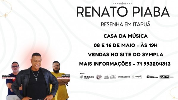 Imagem do evento RENATO PIABA em RESENHA em ITAPOAN - HUMOR e STAND UP COMEDY