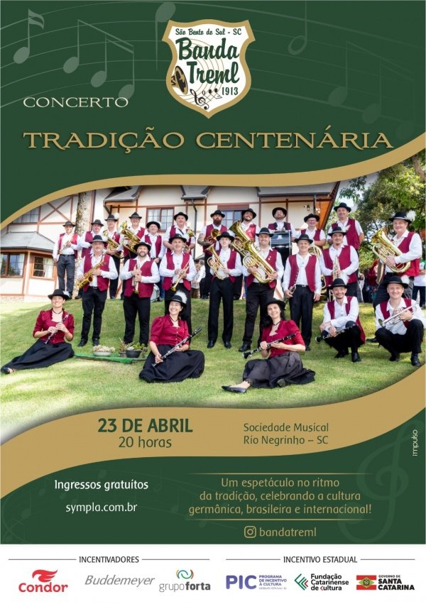 Imagem do evento Tradição Centenária - Concertos e Preservação da Banda Treml - Rio Negrinho