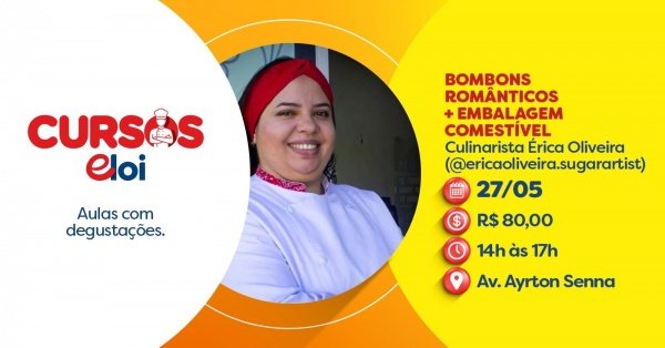 Imagem do evento BOMBONS ROMÂNTICOS + EMBALAGEM COMESTÍVEL