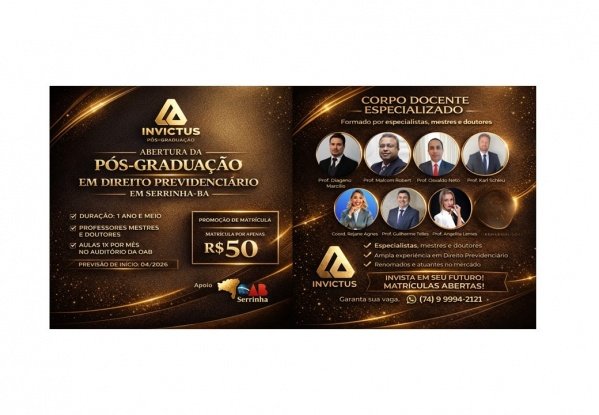 Imagem do evento Pós-graduação em Direito Previdenciário - Serrinha/BA