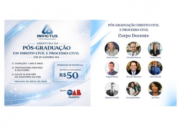 Imagem do evento Pós-graduação em Direito Civil e Proc. Civil - Juazeiro/BA