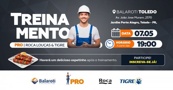 Imagem do evento Treinamento Roca Louças e Tigre - Balaroti Toledo