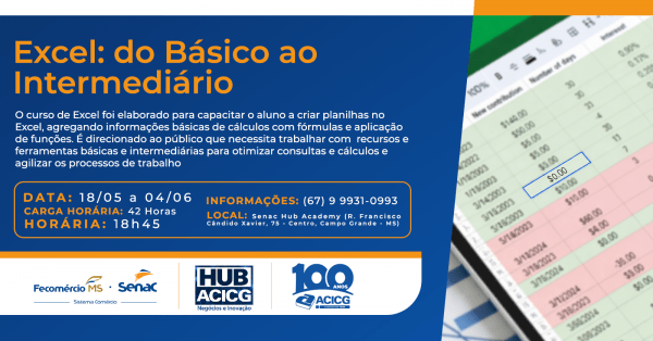 Imagem do evento Excel: do Básico ao Intermediário