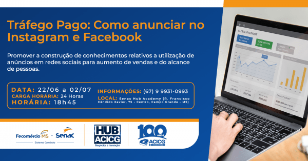 Imagem do evento Tráfego Pago: Como anunciar no Instagram e Facebook