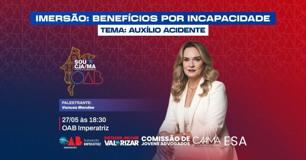 Imagem do evento IMERSÃO PRÁTICA PREVIDENCIÁRIA - BENEFÍCIOS POR INCAPACIDADE - AUXÍLIO ACIDENTE E PPP NA PRÁTICA