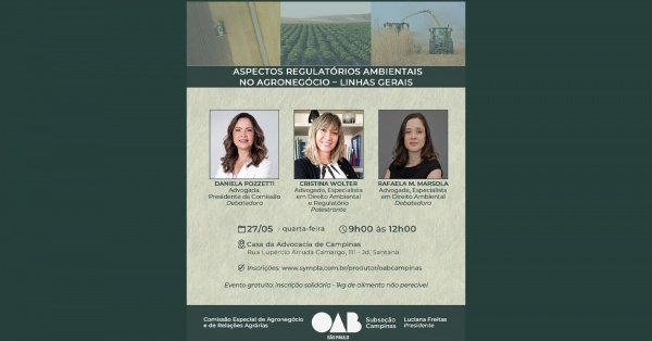 Imagem do evento Aspectos regulatórios ambientais no Agronegócio - Linhas Gerais