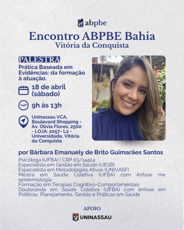 Imagem do evento Encontro ABPBE Bahia- Vitória da Conquista