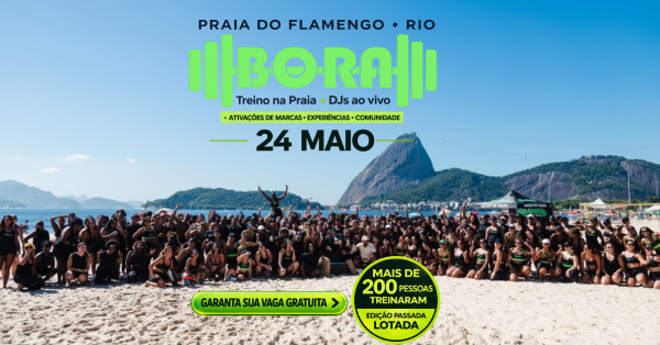 Imagem do evento BORA : Treino na Praia com DJs ao Vivo | 24 de Maio | Praia do Flamengo