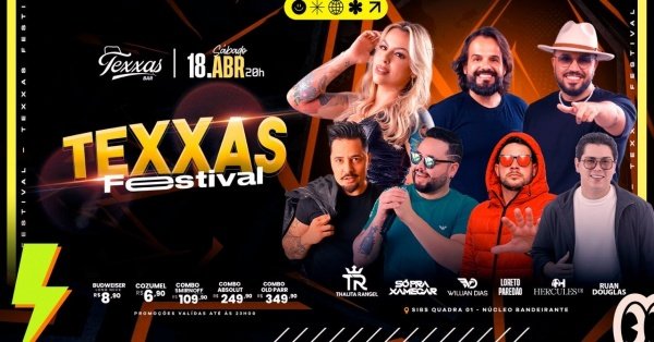 Imagem do evento TEXXAS BAR | SÁBADO - TEXXAS FESTIVAL | THALITA RANGEL - SÓ PRA XAMEGAR (SPX) - DJ HÉRCULES