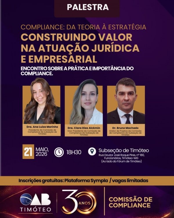 Imagem do evento Compliance: Da Teoria à Estratégia  Construindo Valor na Atuação Jurídica e Empresarial