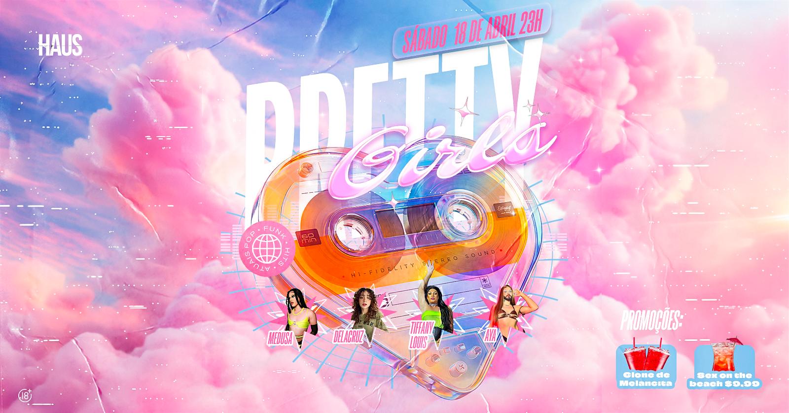 PRETTY GIRLS - SÁBADO - PROMO DE DRINKS - Caruaru, PE