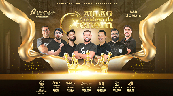 Imagem do evento AULÃO REALEZA DO ENEM - 30/05