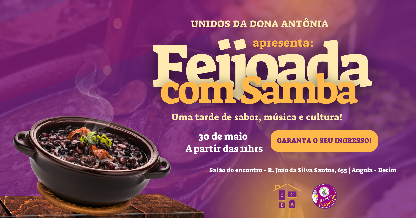 Feijoada com Samba 2026 - Um Evento Beneficente Imperdível! - Betim, MG