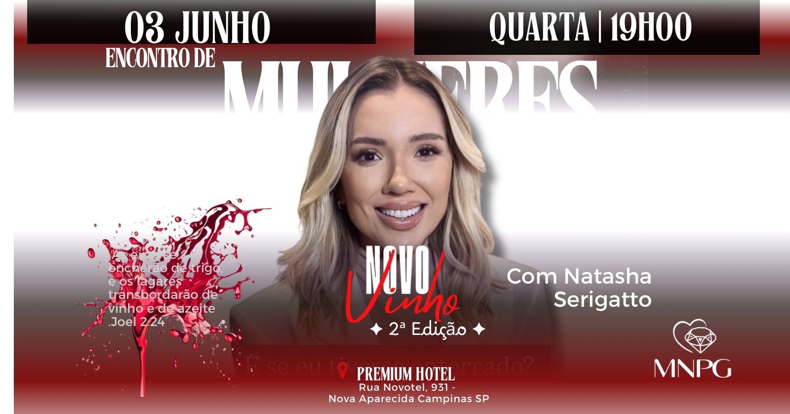 Imagem de Capa do Evento VINHO NOVO - 2ª Edição| ENCONTRO DE MULHERES
