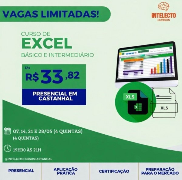 Imagem do evento CURSO EXCEL NA PRÁTICA - DO BÁSICO AO INTERMEDIÁRIO - TURMA 03