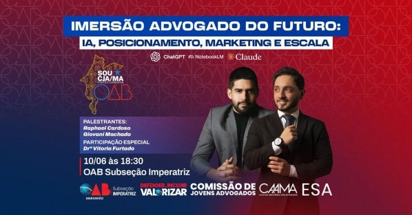 Imagem do evento IMERSÃO ADVOGADO DO FUTURO 5.0: IA, POSICIONAMENTO, MARKETING E ESCALA