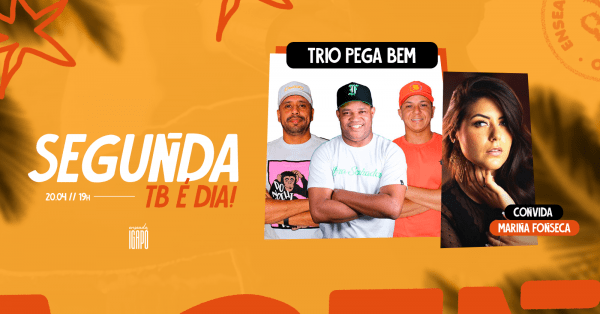 Imagem do evento Segunda tb é dia - Trio Pega Bem convida Marina Fonseca
