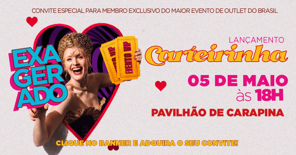 Imagem do evento Exagerado de Carteirinha
