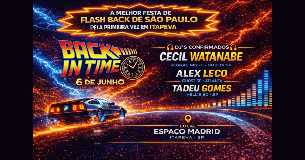 Imagem do evento BACK IN TIME - A MELHOR FESTA DE FLASHBACK DE SÃO PAULO EM ITAPEVA