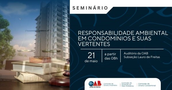 Imagem do evento RESPONSABILIDADE AMBIENTAL EM CONDOMÍNIOS E SUAS VERTENTES