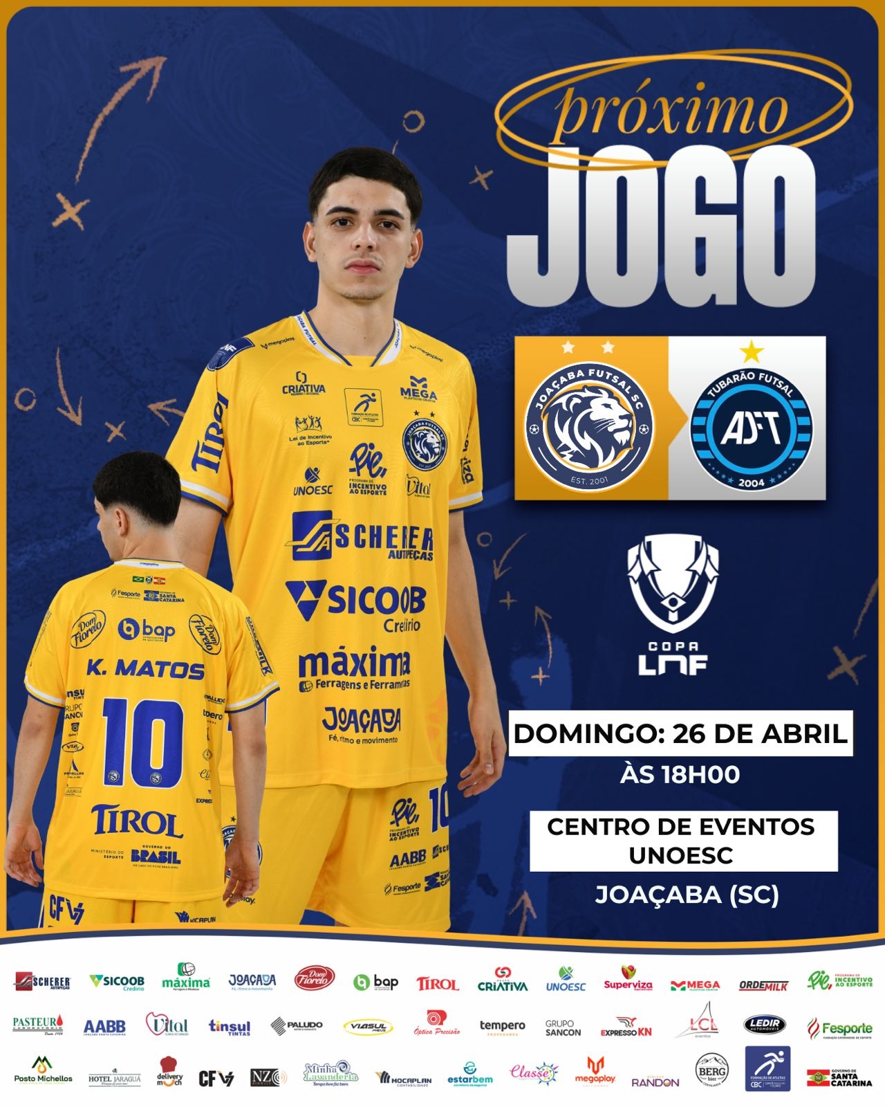COPA LNF 2026 - JOAÇABA FUTSAL X TUBARÃO FUTSAL em Joaçaba - Sympla