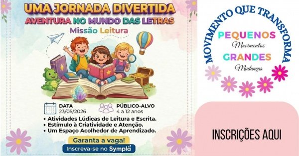 Imagem do evento Oficina - MISSÃO LEITURA: AVENTURA NO MUNDO DAS LETRAS