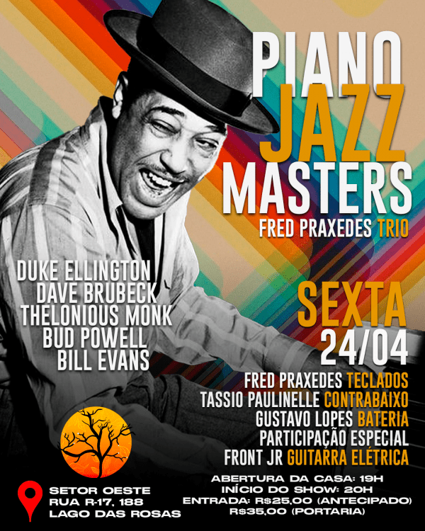 Piano Jazz Masters - Elegia Café - 24/04 (Sexta) em Goiânia - Sympla