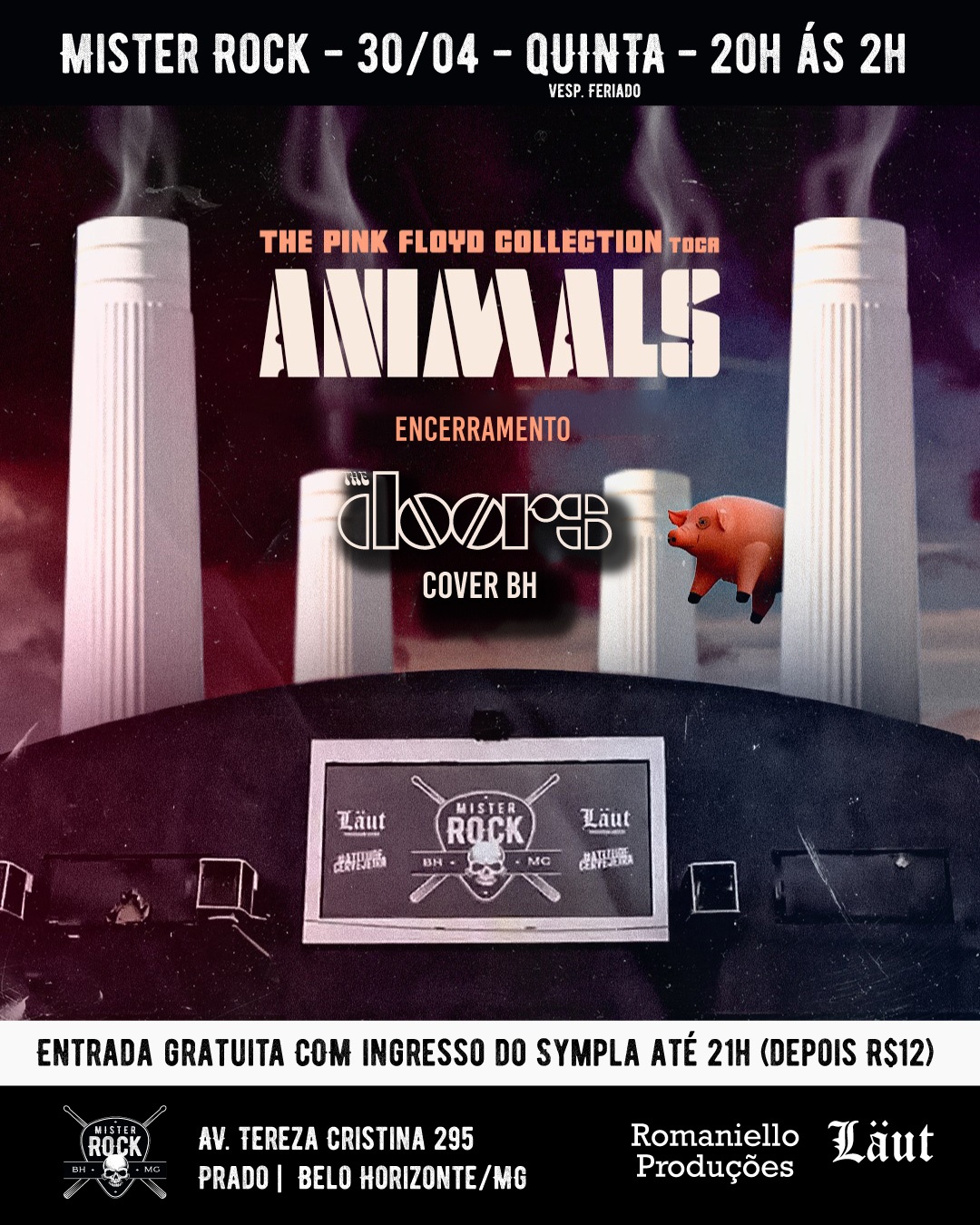 30/04 - Especial Pink Floyd Animals: The Doors Cover BH + Pink