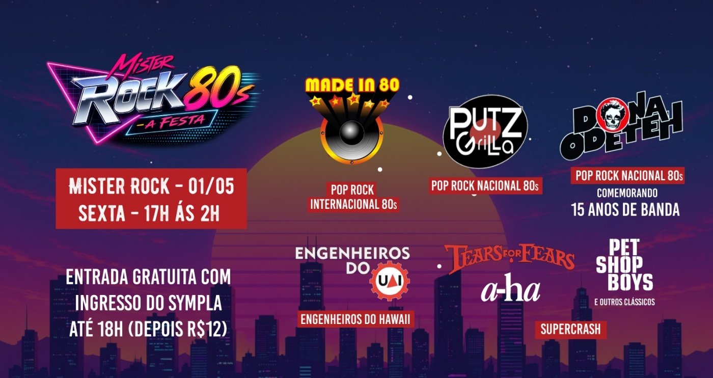 01/05 - Sexta (Feriado) - Mister Rock 80s: Putz Grilla, Made in 80
