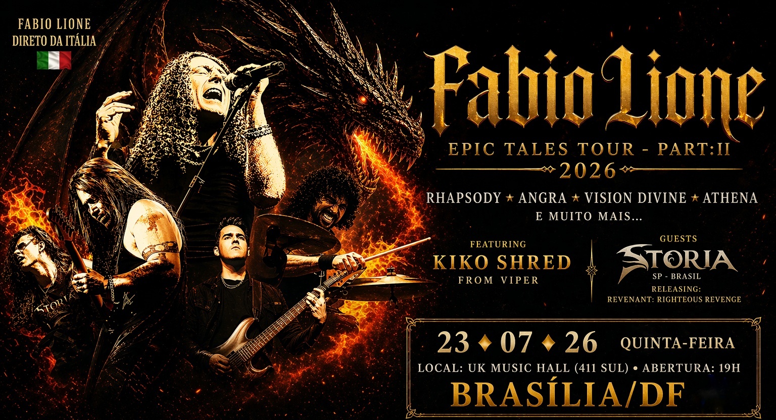 FABIO LIONE // EPIC TALES BRASIL TOUR // UK MUSIC HALL - BRASÍLIA - Brasília, DF