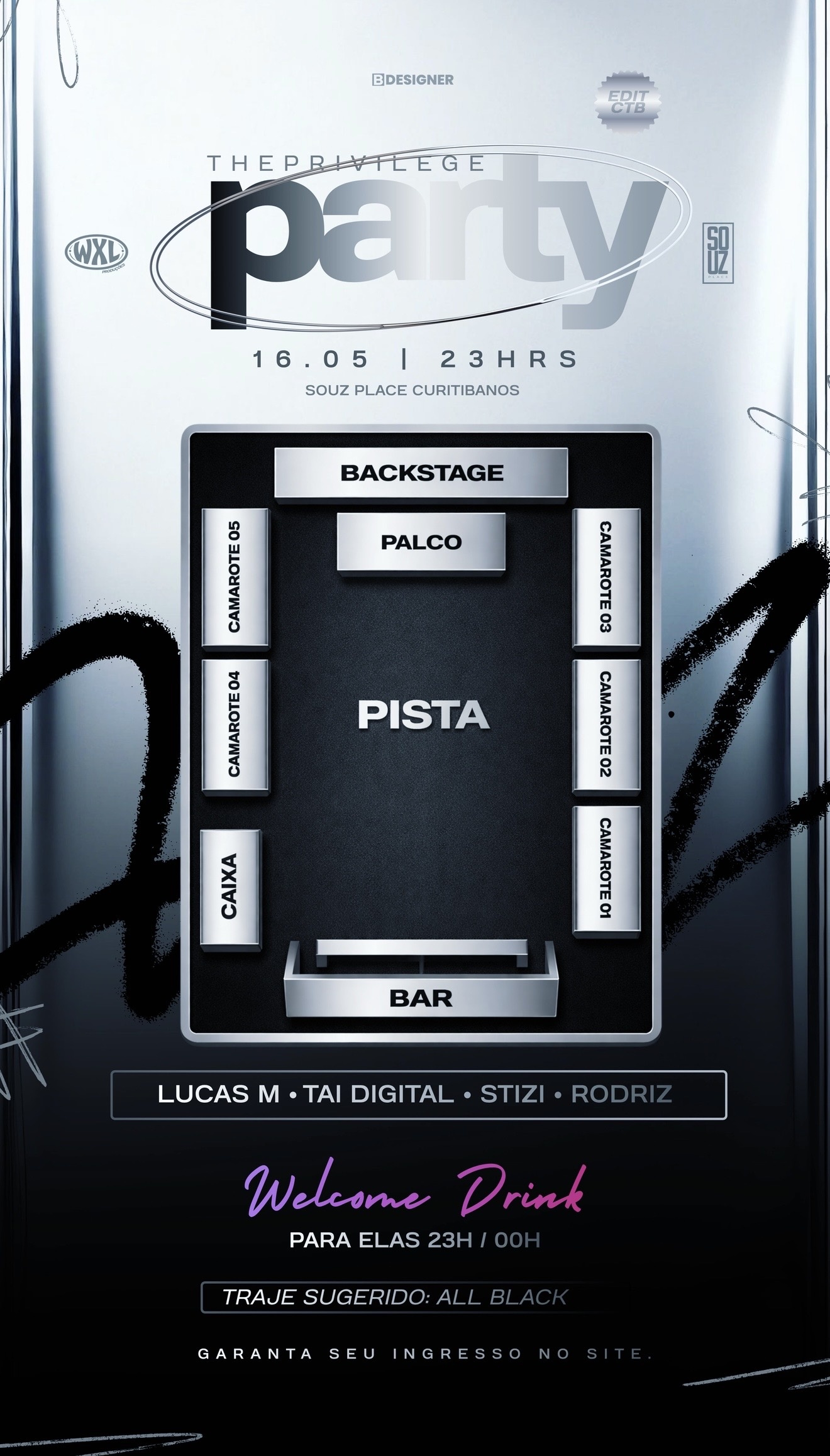 The Privilege Party 16/05 em Curitibanos - Sympla