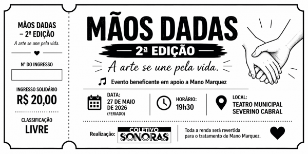 Imagem do evento DE MÃOS DADAS - 2ª EDIÇÃO - A ARTE SE UNDE PELA VIDA