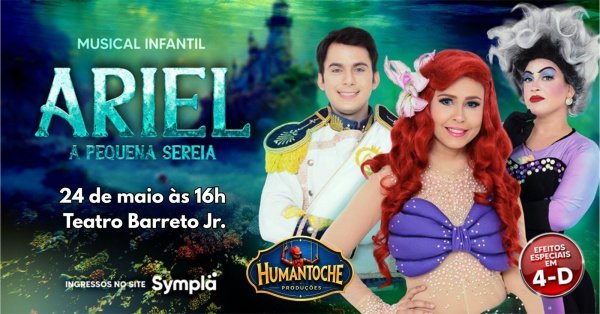 Imagem do evento Ariel, a pequena sereia (em Recife) 24/05/26 às 16h