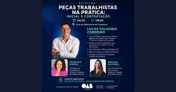 Imagem do evento Petições Trabalhistas na prática: Inicial e Contestação