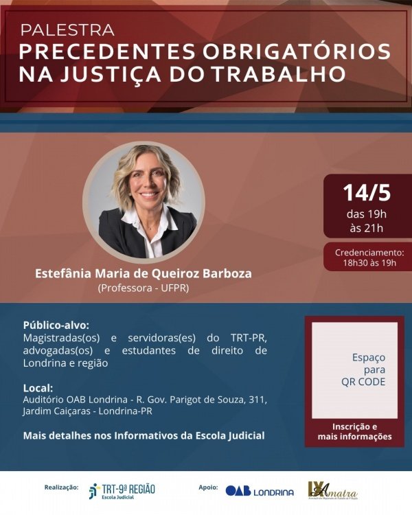 Imagem do evento Precedentes Obrigatórios na Justiça do Trabalho