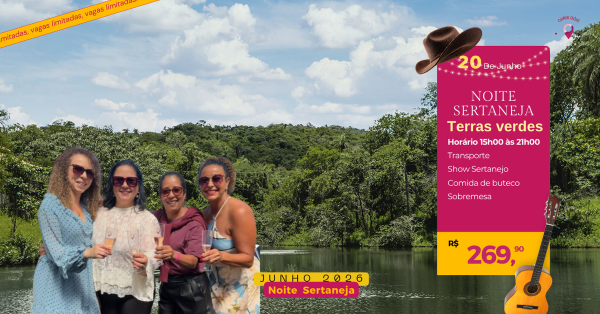 Imagem do evento Noite Sertanejada Chris Gois Turismo 129,90 via Sympla + R$140,00 no local (Terras Verdes)