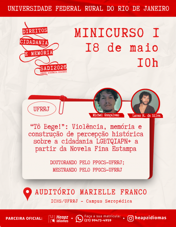 Imagem do evento Minicurso - Tô Bege!: Violência, memória e construção de percepção histórica sobre a cidadania