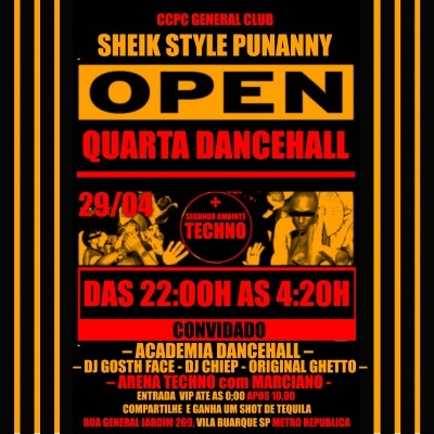 CCPC QUARTA 29 de ABRIL - NOVIDADE Dancehall Reggae FUNKHALL +