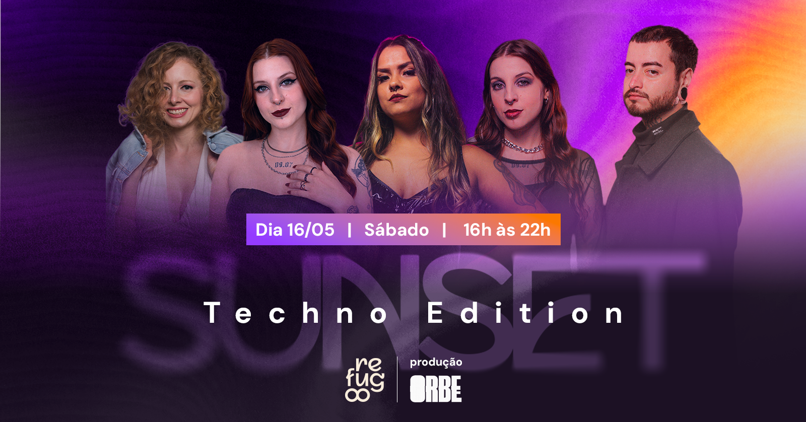 Capa do evento: Sunset Refugoo - Techno Edition by Orbe